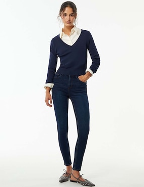 Jeans Ultra Skinny Sfera Corte Cintura Para Mujer