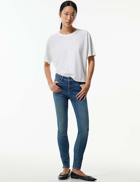 Jeans Skinny Sfera Corte Cintura Para Mujer