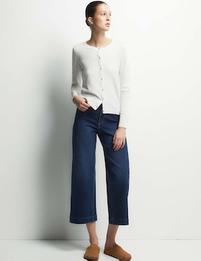 Jeans coulotte wide leg cintura Sfera para mujer