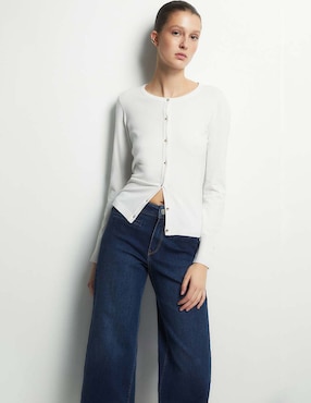 Jeans coulotte wide leg cintura Sfera para mujer