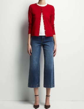 Jeans coulotte wide leg cintura Sfera para mujer
