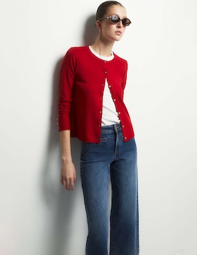 Jeans coulotte wide leg cintura Sfera para mujer