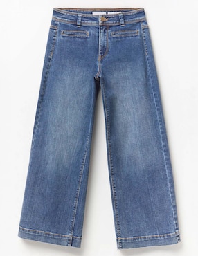 Jeans coulotte wide leg cintura Sfera para mujer